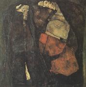 Egon Schiele Pregnant Woman and Death (mk12) oil on canvas